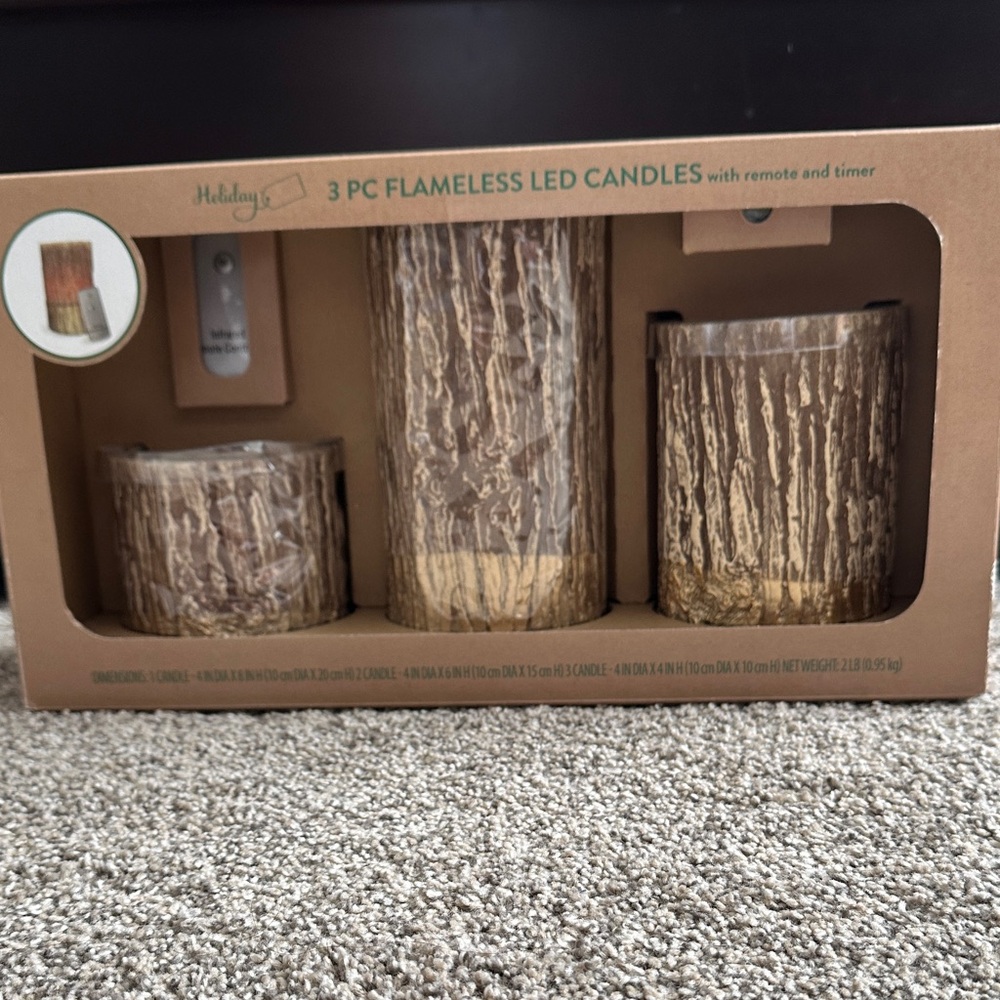 3 PC Flameless LED Candles - Brown